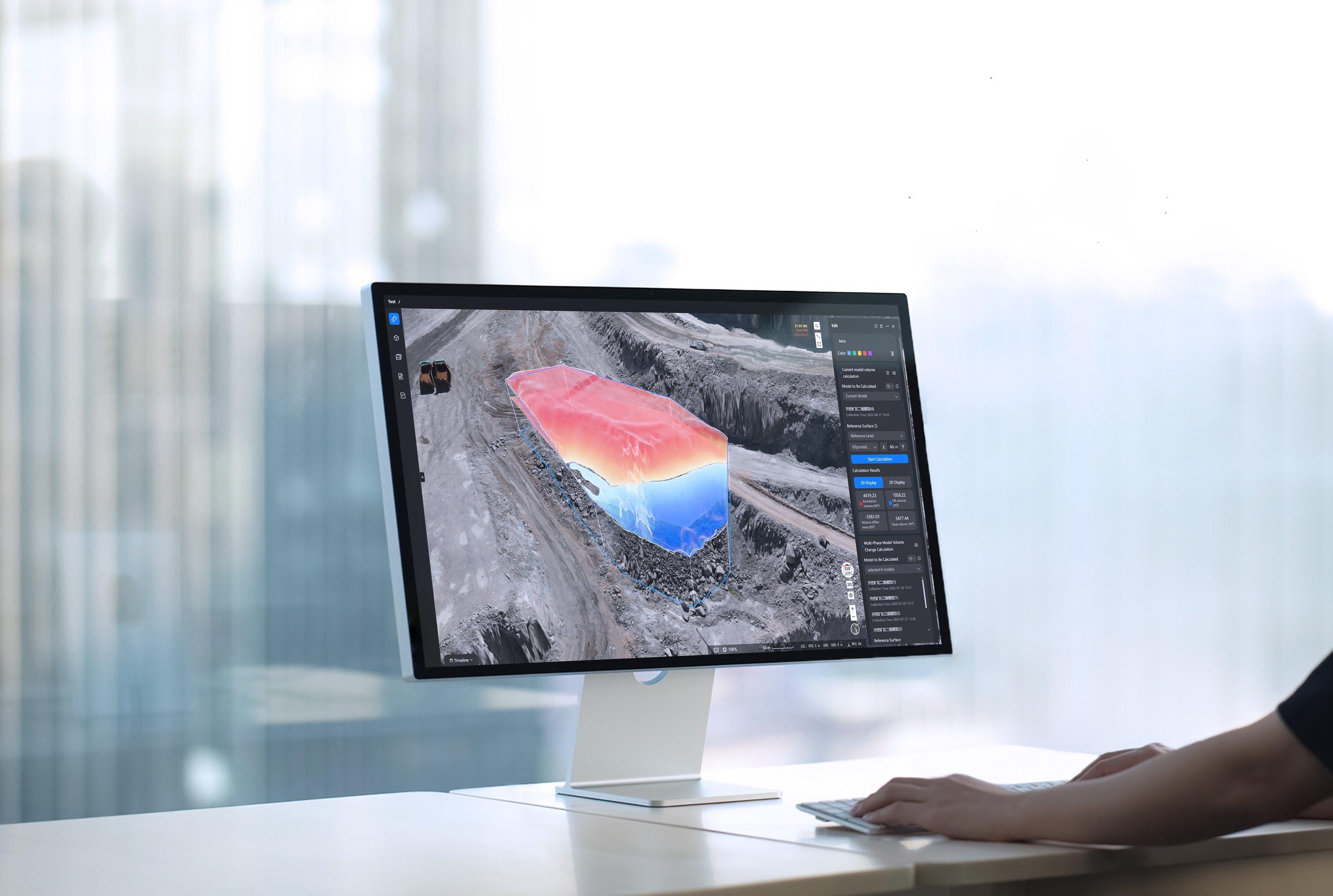DJI survey software on a monitor